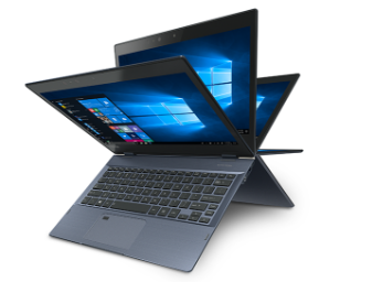 Sharp Dynabook laptop showing angle of disply
